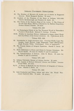 "A List of Indiana University 'Studies'" vol. XV, no. 11
