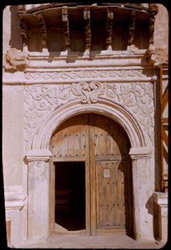 Church door.  San Xavier Mission.