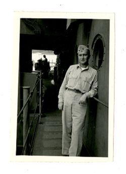 Jack Howard in uniform on ship