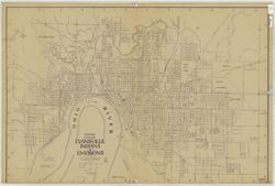 Official map of Evansville Indiana and environs.