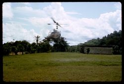 Helicopter departing LITM compound