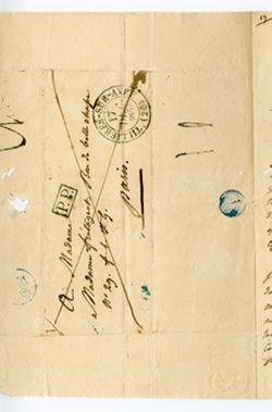 D'[aubign]y, M. [Ie] [Baronne], Tillières sur-avre. To Madame Marie [Duclos] Fretageot, Rue de Belle Chasse No. 29 f.b. St G., Paris., 1832 Dec. 16