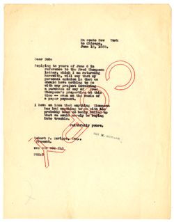 12 June 1932: To: Robert P. Scripps. From: Roy W. Howard.