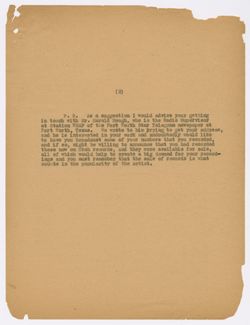 [E.A. Fearn?] to Dranes, soliciting her assistance with publicity and distribution, July 20, 1926