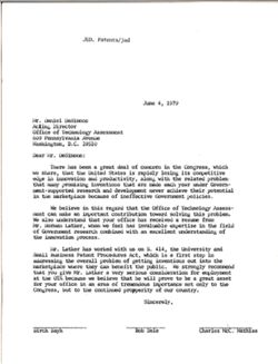 Letter from Birch Bayh to Daniel DeSimone of the Office of Technology Assessment, June 4, 1979
