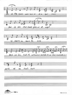 World of no goodbyes, Manuscript / piano score