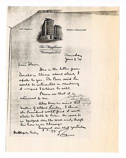 9 June 1938: To: Stephen Early. From: Roy W. Howard.