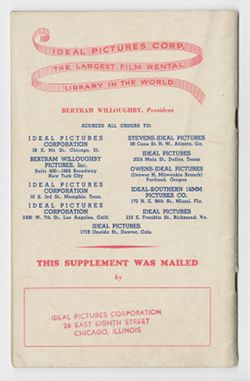 Ideal Pictures Corporation: Catalogue Supplement, 1944