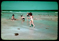 K-16= Sunbonnet Sue [sans bonnet] plays with friends- Miami Beach
