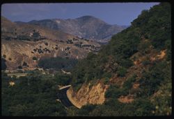 View east up and across Santa Ynez Valley toward mountain of San Rafael Range