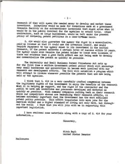 Letter from Birch Bayh to John H. Sheehan of the United Steelworkers of America, March 9, 1979