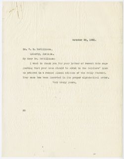 McWilliams, William B. - World War I