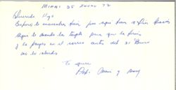 “Note from my father reminding me to sign a card (presumably an insurance or tax card) and put it in the mail, sent to me after I moved to Gainesville”, 1972