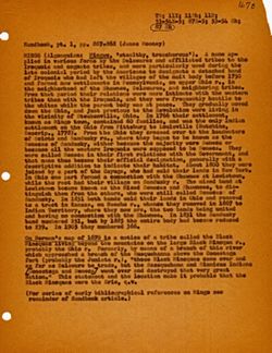 Handbook of American Indians North of Mexico, edited by Frederick Webb Hodge, Part II, pp. 867-868. (Typed Transcription)Full Text from Internet Archive