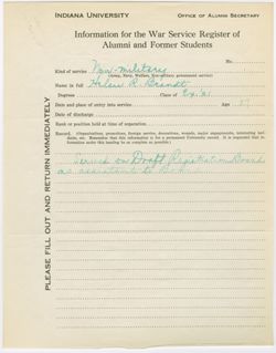 Brandt, Helen R. - Draft registration Board