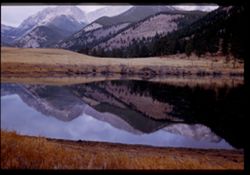 Mummy Mtns reflected in Sheep Lake.  Rocky Mtn Nat'l Park.
