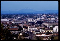 View across Portland, Oregon toward Mount Saint Helen's
