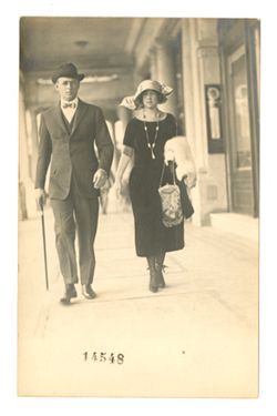 Man and woman walking together