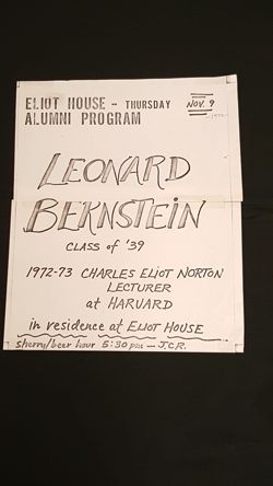 Eliot House Alumni Program Poster