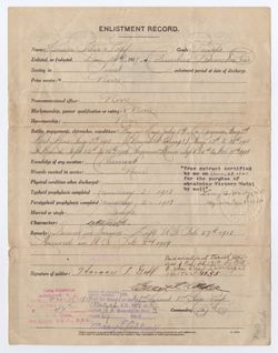 Honorable Discharge Papers, 15 February 1919