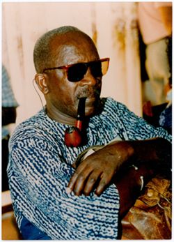 Ousmane Sembène with pipe