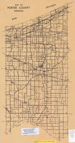 Map of Porter County Indiana