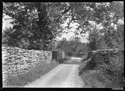 Stone fence along road, near old mill near Elizabeth Bane home, near Vevay
