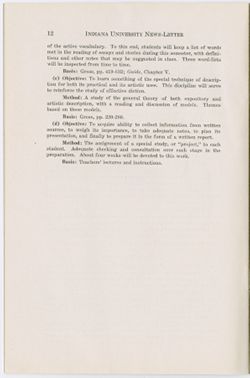 "Syllabus for Freshman Composition (English 101) Indiana University 1928- 1929 vol. XVI, no. 8