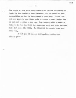 Remarks at Freshman Convocation, Sept. 24, 1950