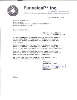 Letter from Barbara N. Wyatt of FunnelcaP* Inc., December 31, 1979