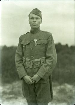 No title given- Native American soldier, probably Joseph LaJeunesse.