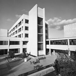 Northside West and courtyard at IU South Bend, 1973