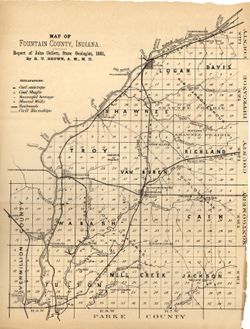 Map of Fountain County, Indiana