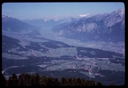 View up valley of Inn river west of Innsbruck from Patscherkofel.