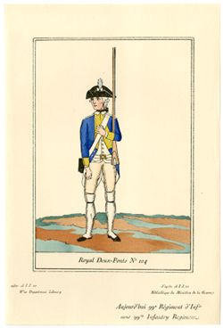 French soldier in uniform, entitled "Royal Deux-Ponts No. 104"