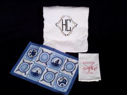 Three towels with HC's monogram.