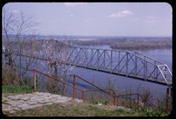 From top of Cardiff Hill.  Hannibal, Mo. The Mississippi and the highway bridge.