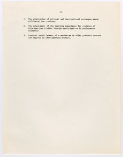 Proposal for the Establishment of an Afro- American Arts Institute undated