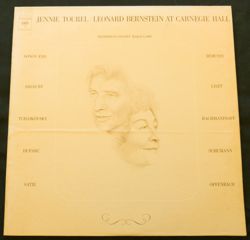 Jennie Tourel, Leonard Bernstein at Carnegie Hall  Columbia Records: New York City,