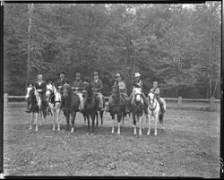 Lon Weddle and group of riders, State Park, 1945
