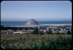 Morro Rock and town of Morro Bay, seen from Black Mtn. Lookout