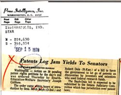 Patents Log Jam Yields To Senators,Indianapolis Star, September 15, 1978