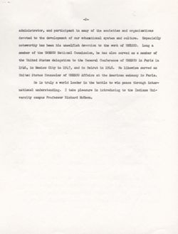 "Remarks for Introduction Powell Foundation Lecturer Richard P. McKeon." -Social Science Building 100 March 17, 1952