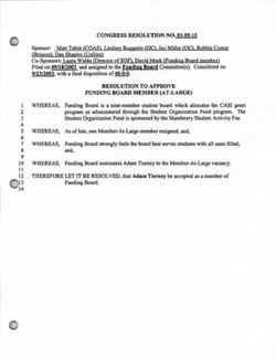 03-09-15 Resolution to Approve Funding Board Member (at-Large)