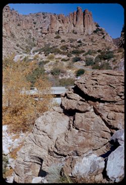Rock shapes along US 60-70 a few miles east of Superior, Arizona