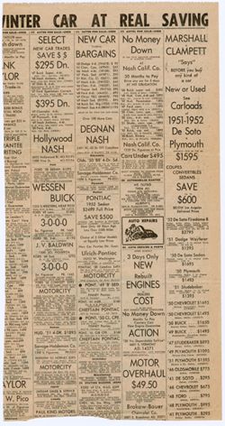 Newspaper clipping: Movie Notables at Marion Davies' Party,Oct. 3, 1952