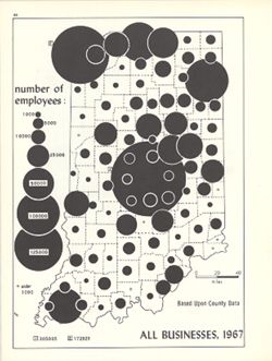 Number of employees, all businesses, 1967