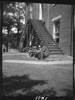 Natives at foot of court house steps