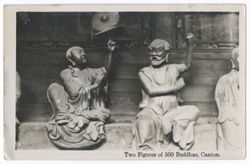 Item 79. "Two Figures of 500 Buddhas, Canton."