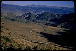 From Calif 89, Coleville cut-off, below Monitor Pass - road curves down to Antelope Valley.  In distance the Sweetwater Mtns